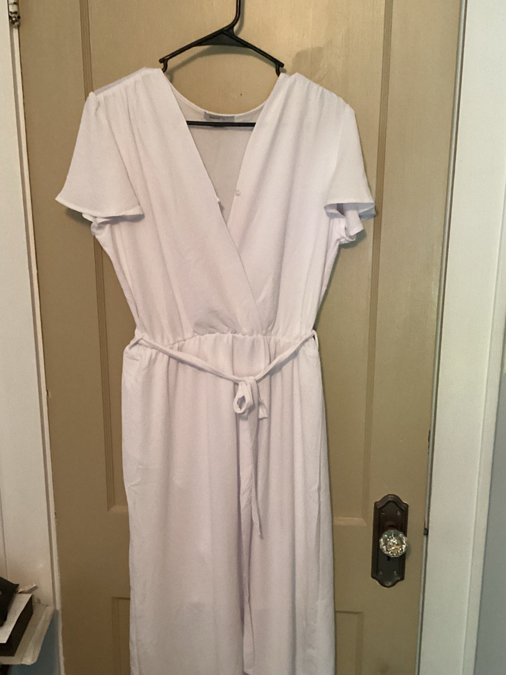 White Wrap Dress with Tie Waist
